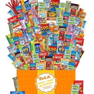 Snack Box Variety Pack Care Package (100 Count)  Gift Basket for Kids Adults Teens Family College Student - Crave Food Birthday Arrangement Candy Chips Cookies